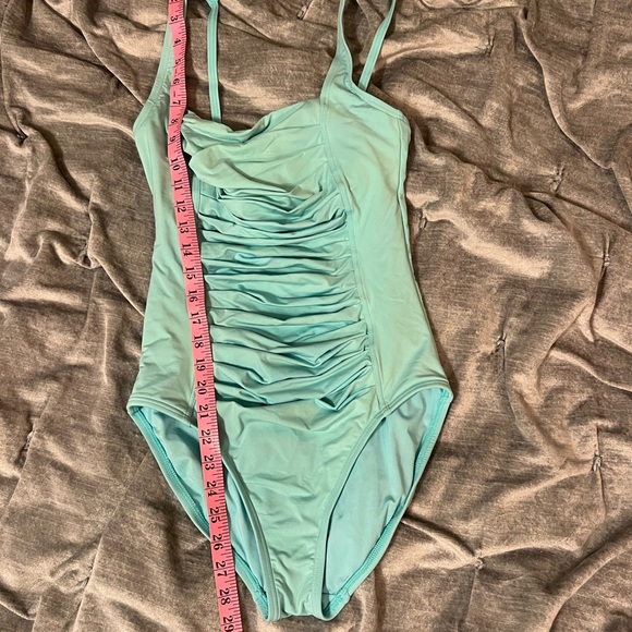 Blue Ruched tummy control Calvin Klein swim / bathing suit size 6 - Picture 4 of 16